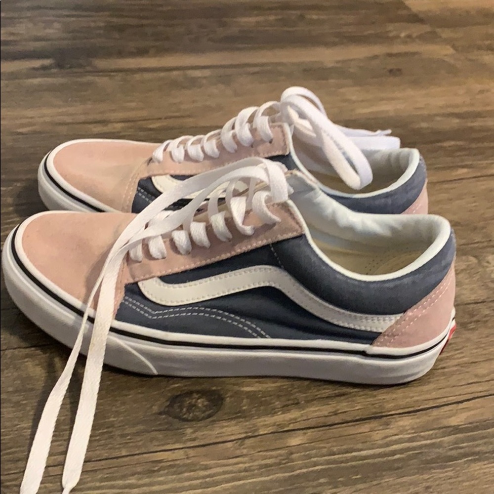 Pink and blue old skool vans